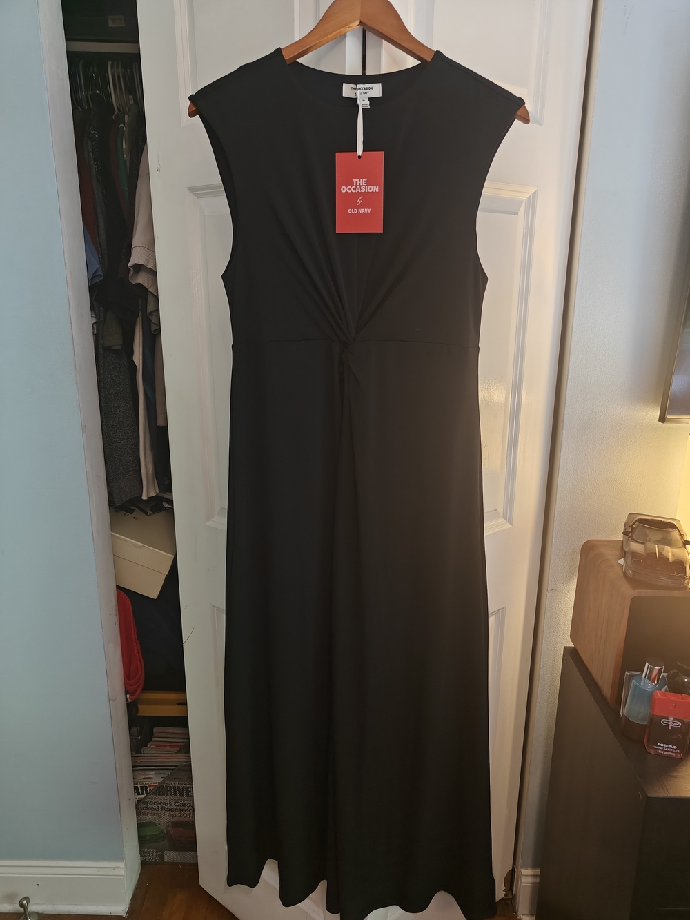 NWT Old Navy The Occasion Black Twist Front Sleeveless Maxi Dress Medium